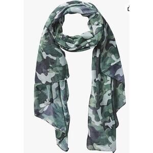 Hadley Wren green camo scarf one size lightweight wrap new with tag